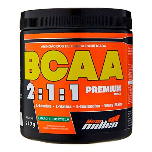 BCAA 2:1:1 Premium 210g Limão com Hortelã - New Millen BCAA 2:1:1 Premium 210g Limão com Hortelã - New Millen