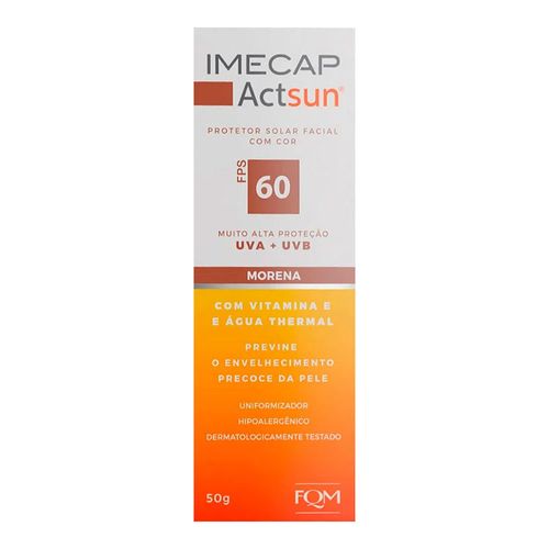 Protetor Solar Facial Imecap Act Sun Pele Morena 60FPS 50g