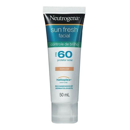 Protetor Solar Facial Neutrogena Sun Fresh Controle de Brilho com cor FPS60 50ml