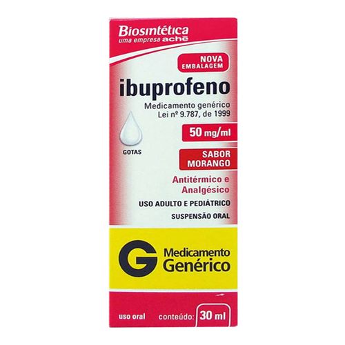 Ibuprofeno Gotas 50mg/ml Genérico Biosintética 30ml
