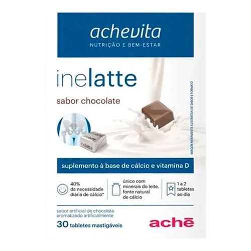 Inelatte Chocolate Aché 30 Tabletes Mastigáveis Inelatte Chocolate Aché 30 Tabletes Mastigáveis