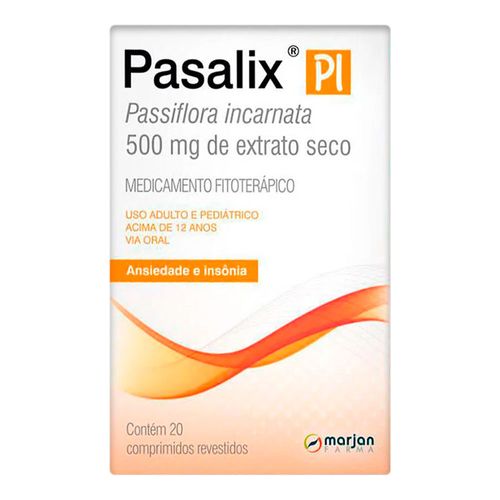 Pasalix Pi 500mg Marjan Farma 20 Comprimidos Revestidos Pasalix Pi 500mg Marjan Farma 20 Comprimidos Revestidos