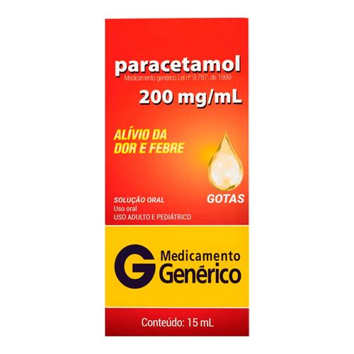 Analgésico E Antitérmico Paracetamol 200Mg/Ml Genérico Cimed 15Ml