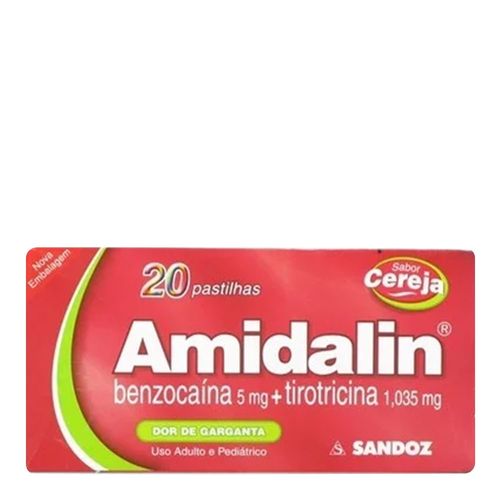 Amidalin Sabor Cereja Sandoz 20 Pastilhas Amidalin Sabor Cereja Sandoz 20 Pastilhas