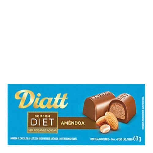 Chocolate Diatt Amêndoa Diet 15g 4 Unidades Chocolate Diatt Amêndoa Diet 15g 4 Unidades