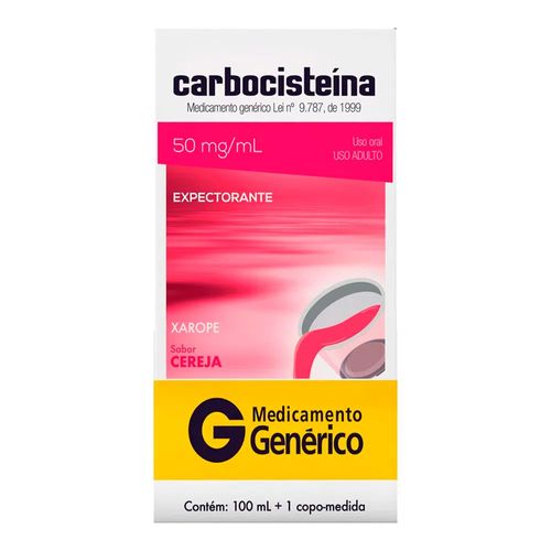 Carbocisteína Adulto 50mg/Ml Genérico Cimed 100ml Xarope Carbocisteína Adulto 50mg/Ml Genérico Cimed 100ml Xarope