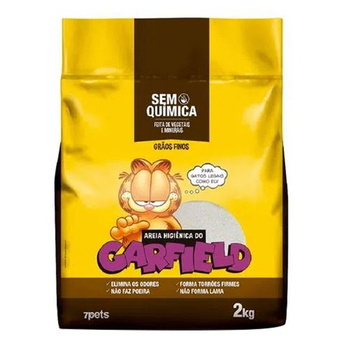 Areia Higiênica Garfield Grãos Finos - 2kg Areia Higiênica Garfield Grãos Finos - 2kg