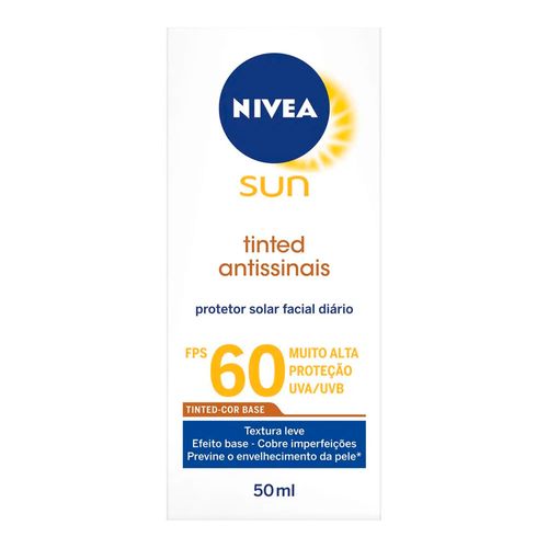 Protetor Solar Facial Nivea Sun Tinted Antissinais FPS 60 50ml Protetor Solar Facial Nivea Sun Tinted Antissinais FPS 60 50ml
