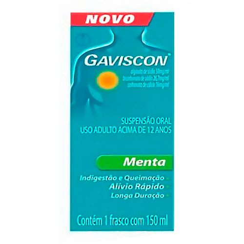 Gaviscon Sabor Menta Reckitt Benckiser 150ml Suspensão Oral Gaviscon Sabor Menta Reckitt Benckiser 150ml Suspensão Oral