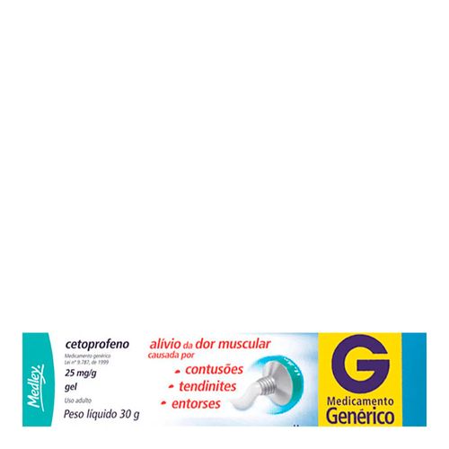 Cetoprofeno 25mg/g Gel Genérico Medley 30g Cetoprofeno 25mg/g Gel Genérico Medley 30g