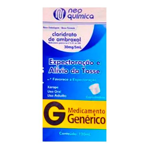 Cloridrato de Ambroxol 6mg/ml Genérico Neo Química Xarope Adulto 120ml Cloridrato de Ambroxol 6mg/ml Genérico Neo Química Xarope Adulto 120ml