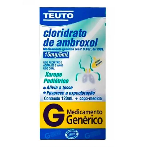 Cloridrato de Ambroxol Xarope 3mg/ml Genérico Teuto 120ml Cloridrato de Ambroxol Xarope 3mg/ml Genérico Teuto 120ml