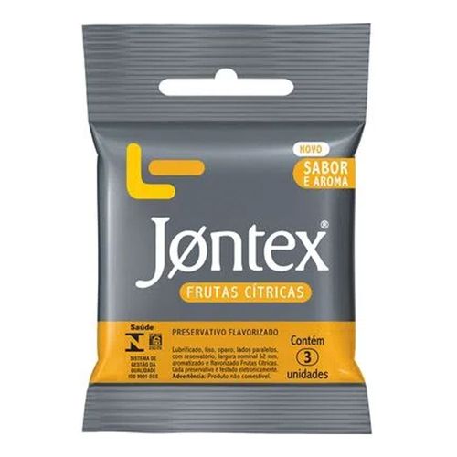 Preservativo Jontex Frutas Cítricas Com 3 Unidades Preservativo Jontex Frutas Cítricas Com 3 Unidades