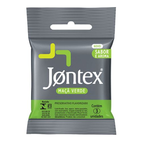 Preservativo Jontex Maçã Verde 3 Unidades Preservativo Jontex Maçã Verde 3 Unidades