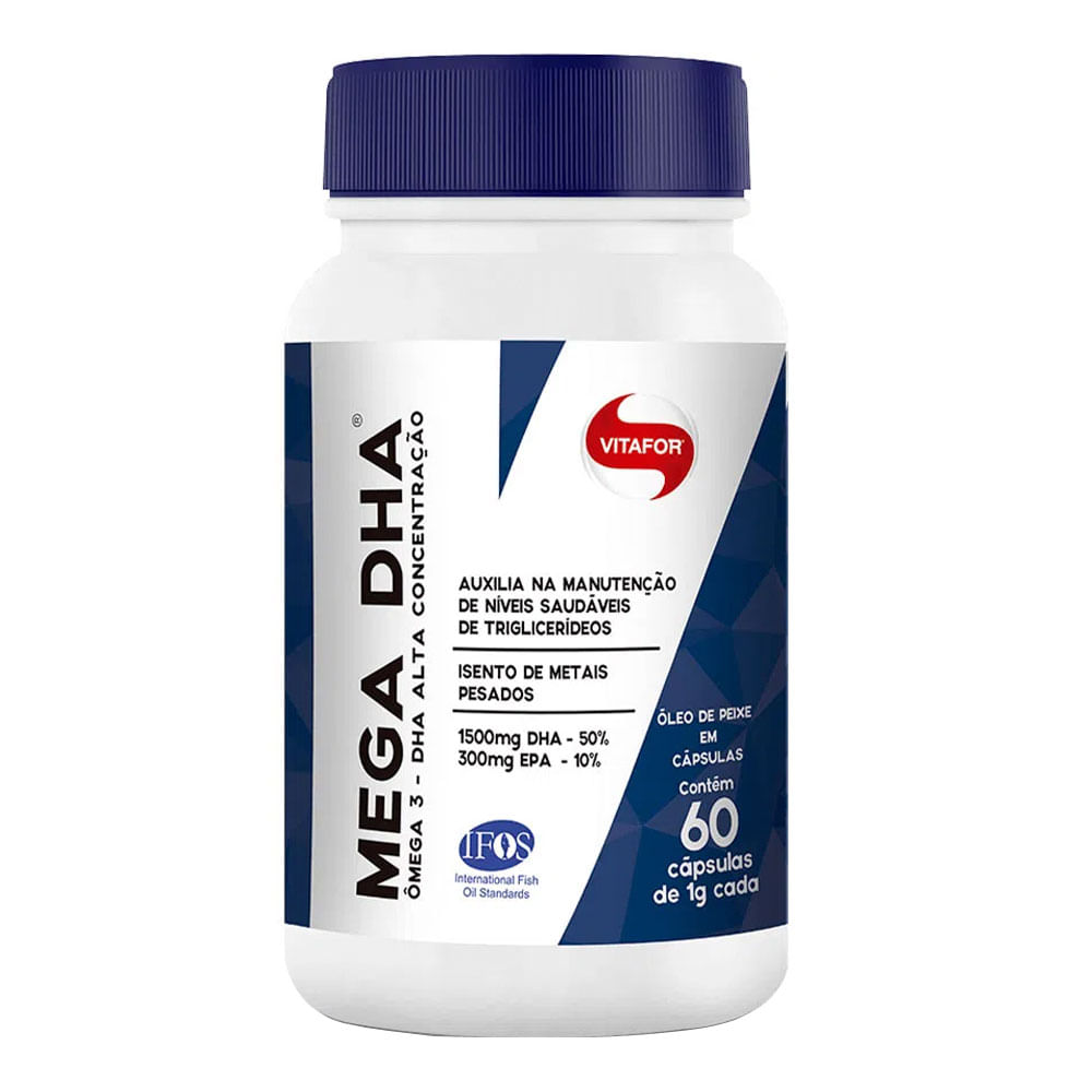 Ômega 3 Mega Dha - Vitafor - 60 Cápsulas de 1000mg - Drogarias Pacheco