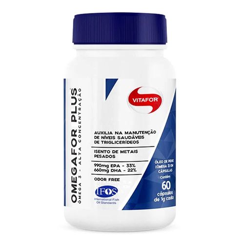 Ômega 3 Omegafor Plus - Vitafor - 60 Cápsulas de 1000mg Ômega 3 Omegafor Plus - Vitafor - 60 Cápsulas de 1000mg