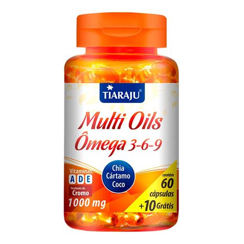 Ômega 3-6-9 Multi Oils - Tiaraju - 60+10 Cápsulas de 1000mg Ômega 3-6-9 Multi Oils - Tiaraju - 60+10 Cápsulas de 1000mg