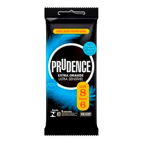 Preservativo Prudence Extra Grande Ultra Sensível 8 Unidades