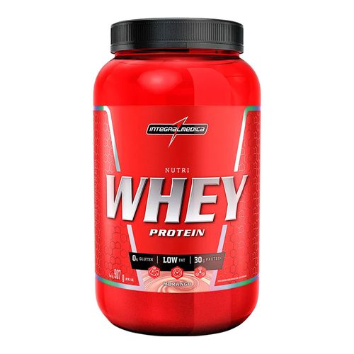 Nutri Whey Protein Integral Médica Morango 907g