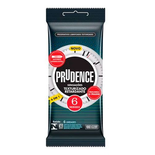 Preservativo Prudence Sensações Texturizado Retardante 6 Unidades
