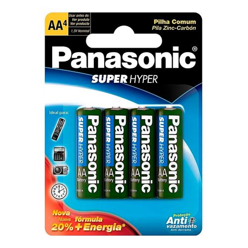 Pilha Comum Panasonic Super Hyper AA Pequena 3SHS 4 Unidades Pilha Comum Panasonic Super Hyper AA Pequena 3SHS 4 Unidades