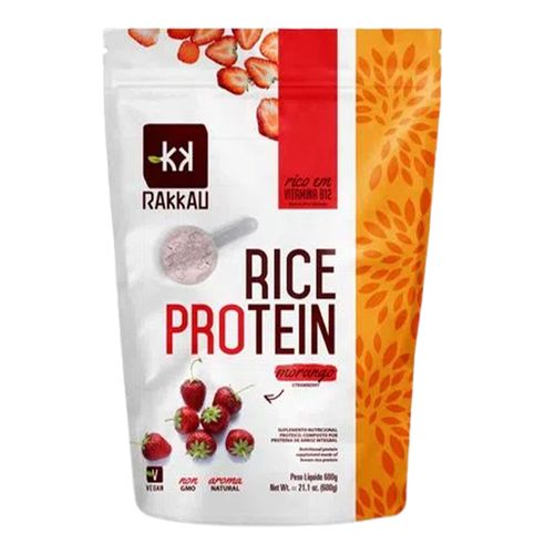Proteína Concentrada de Arroz Rice Protein Morango - Rakkau - 600g Proteína Concentrada de Arroz Rice Protein Morango - Rakkau - 600g