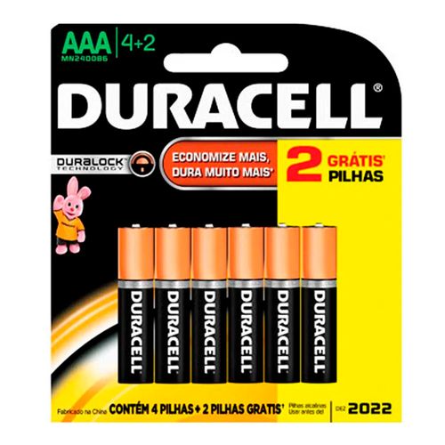 Pilha Duracell Alcalina 6 Unidades Pilha Duracell Alcalina 6 Unidades