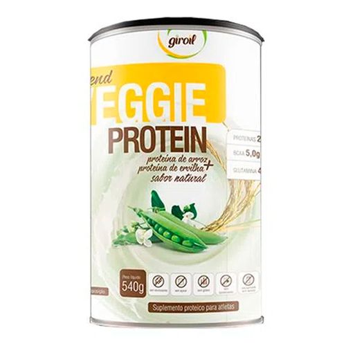 Proteína de Arroz e Ervilha Blend Veggie Protein Sabor Natural - Giroil - 540g