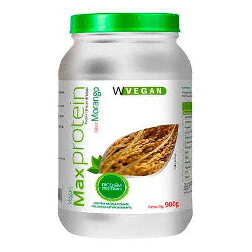 Proteína de Ervilha e Arroz Max Protein Sabor Morango - Wvegan - 900g Proteína de Ervilha e Arroz Max Protein Sabor Morango - Wvegan - 900g