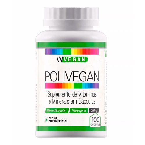 Polivitamínico Polivegan - Wvegan - 100 Cápsulas de 500mg Polivitamínico Polivegan - Wvegan - 100 Cápsulas de 500mg