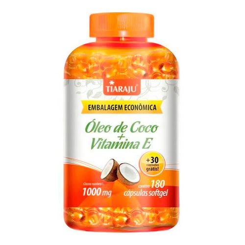 Óleo de Coco + Vitamina E - Tiaraju - 180+30 Cápsulas de 1000mg Óleo de Coco + Vitamina E - Tiaraju - 180+30 Cápsulas de 1000mg