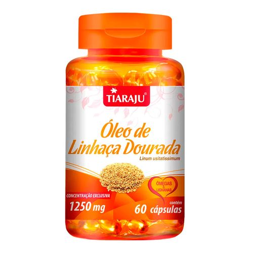 Óleo de Linhaça Dourada - Tiaraju - 60 Cápsulas de 1250mg Óleo de Linhaça Dourada - Tiaraju - 60 Cápsulas de 1250mg