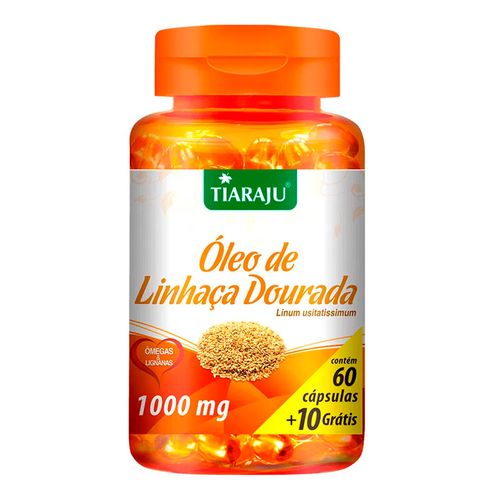 Óleo de Linhaça Dourada - Tiaraju - 60+10 Cápsulas de 1000mg Óleo de Linhaça Dourada - Tiaraju - 60+10 Cápsulas de 1000mg