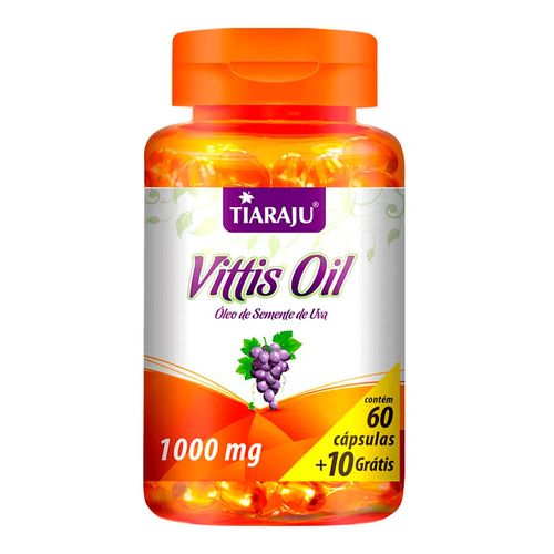 Óleo de Uva Vittis Oil - Tiaraju - 60+10 Cápsulas de 1000mg Óleo de Uva Vittis Oil - Tiaraju - 60+10 Cápsulas de 1000mg