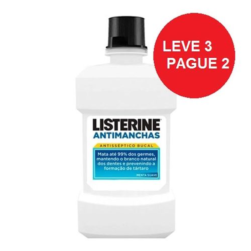 Enxaguante Bucal Listerine Whitening Anti-Mancha 250ml 3 Unidades Enxaguante Bucal Listerine Whitening Anti-Mancha 250ml 3 Unidades
