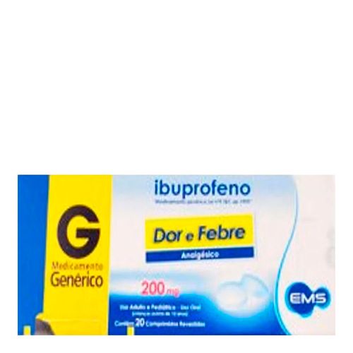 Ibuprofeno 200mg Genérico EMS 20 Comprimidos Revestidos Ibuprofeno 200mg Genérico EMS 20 Comprimidos Revestidos