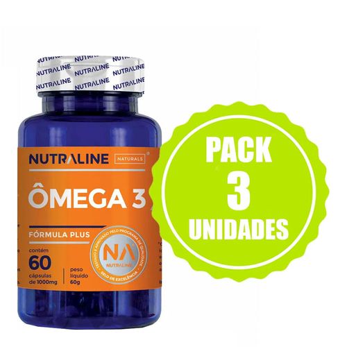 Pack Ômega 3 - Nutraline - 3 unidades - 60 Cápsulas de 1000mg cada Pack Ômega 3 - Nutraline - 3 unidades - 60 Cápsulas de 1000mg cada