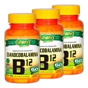 Pack Vitamina B12 Cianocobalamina 3 unidades - Unilife - 60 Cápsulas de 450mg
