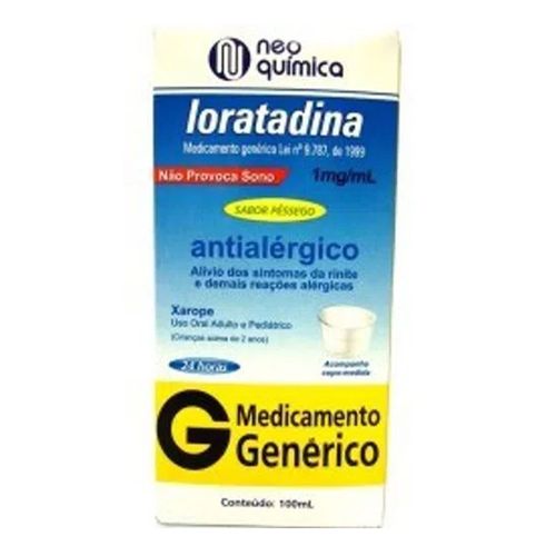 Loratadina 1mg/mL Genérico Neo Química Xarope 100ml Loratadina 1mg/mL Genérico Neo Química Xarope 100ml