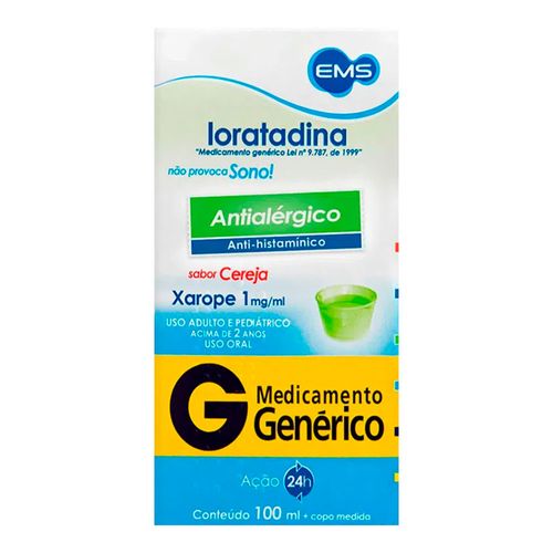 Loratadina 5mg/5ml genérico EMS 100ml Loratadina 5mg/5ml genérico EMS 100ml