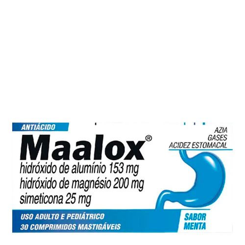 Maalox Sanofi Aventis Menta - 30 Comprimidos Mastigáveis Maalox Sanofi Aventis Menta - 30 Comprimidos Mastigáveis