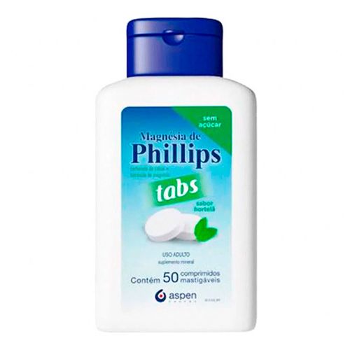 Magnésia Phillips Tabs Hortelã 50 Pastilhas