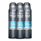 Desodorante Aerosol Dove Masculino Clear Comfort 113ml 3 Unidades