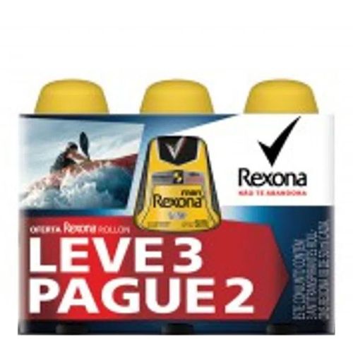 Desodorante Rexona Roll On V8 Masculino 50ml 3 Unidades