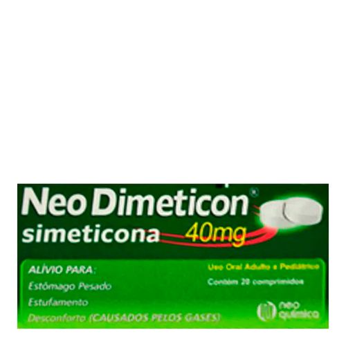 Neo Dimeticon 40mg Neo Química 20 Comprimidos Neo Dimeticon 40mg Neo Química 20 Comprimidos