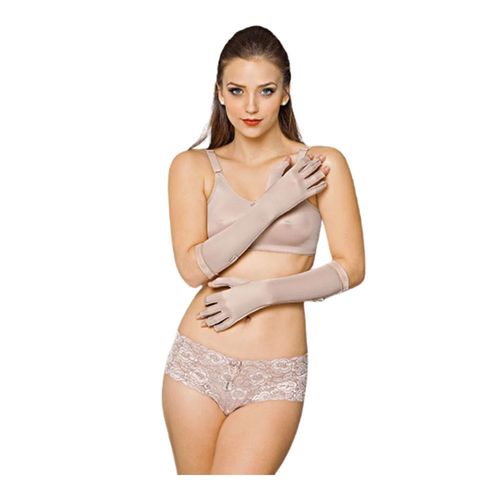 Luva de compressão sem dedos par reforço duplo bege Cod 5003 Macom Luva de compressão sem dedos par reforço duplo bege Cod 5003 Macom