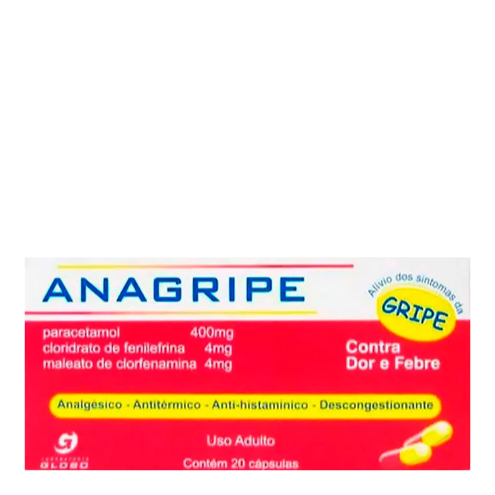 Antigripal Anagripe 400mg + 4mg + 4mg 20 Comprimidos