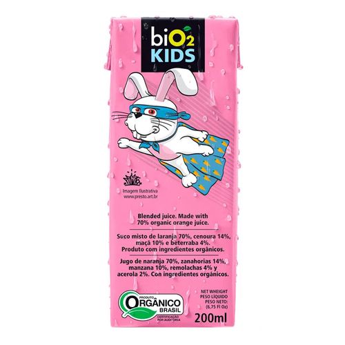 Suco Juice Kids Laranja Cenoura e Beterraba - Bio2 - 200ml Suco Juice Kids Laranja Cenoura e Beterraba - Bio2 - 200ml