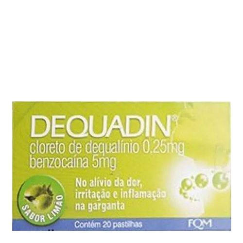 Dequadin Farmoquímica Limão 20 Pastilhas Dequadin Farmoquímica Limão 20 Pastilhas