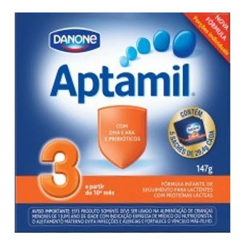 Fórmula Infantil Aptamil 3 com 5 sachês 29.4g Fórmula Infantil Aptamil 3 com 5 sachês 29.4g